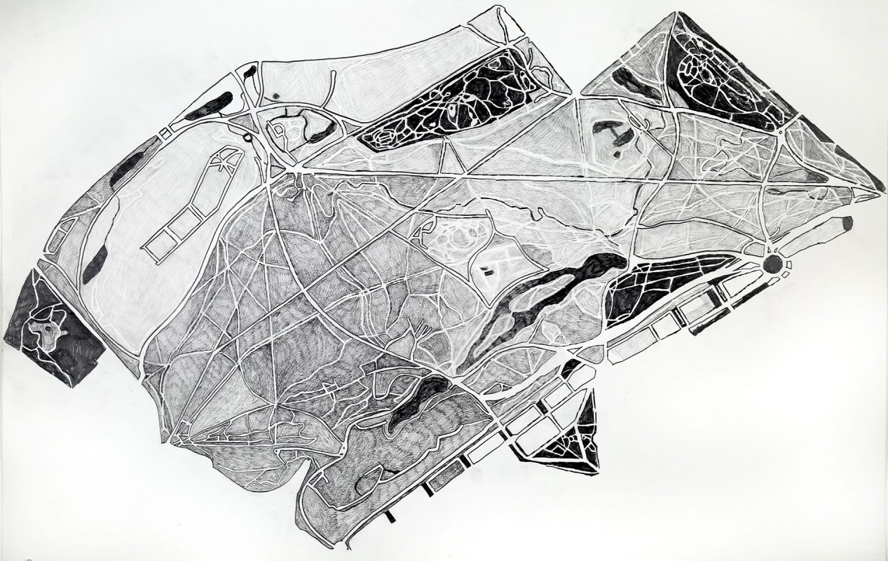 Drawing of Paris by Myrel Chernick